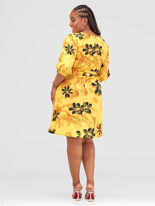 Lizola Dinah Shift Dress - Mustard / Yellow