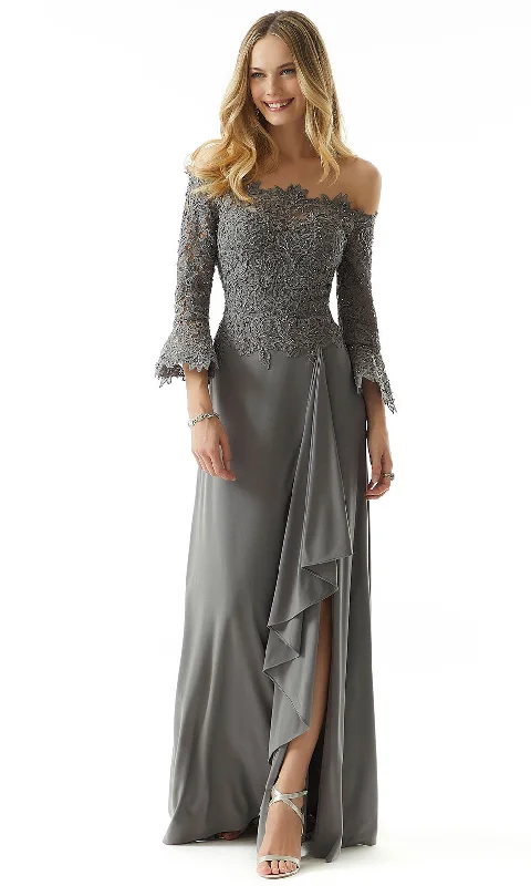 MGNY by Mori Lee 73028 - Bell Sleeve Lace Evening Dress