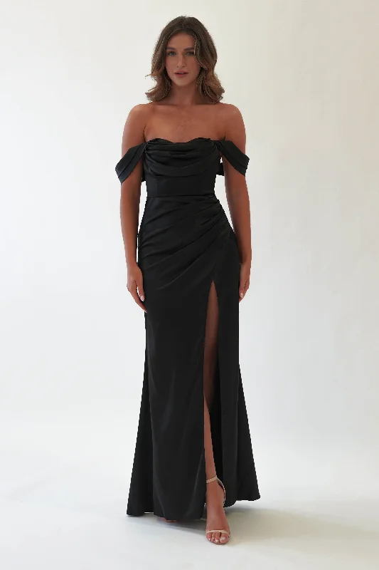 Monica Off The Shoulder Gown | Black