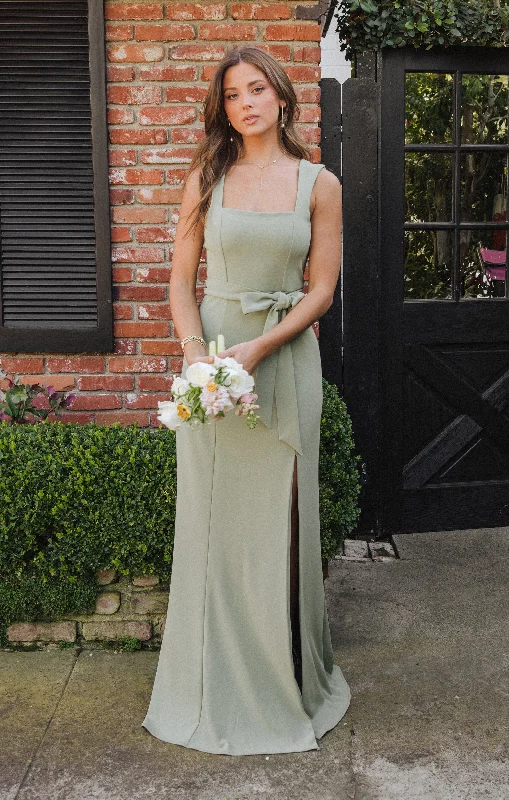 Paris Gown ~ Moss Green Stretch