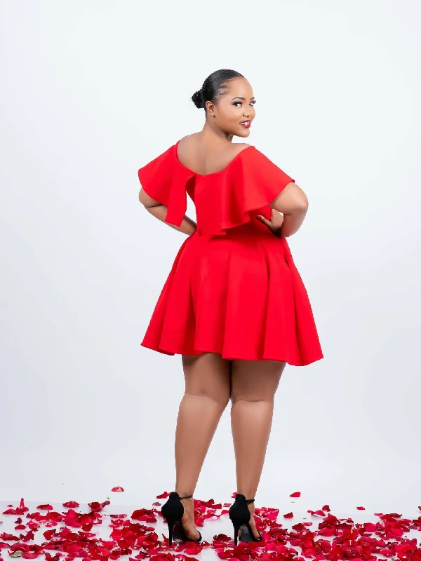 Plainchic Val skater Dress - Red