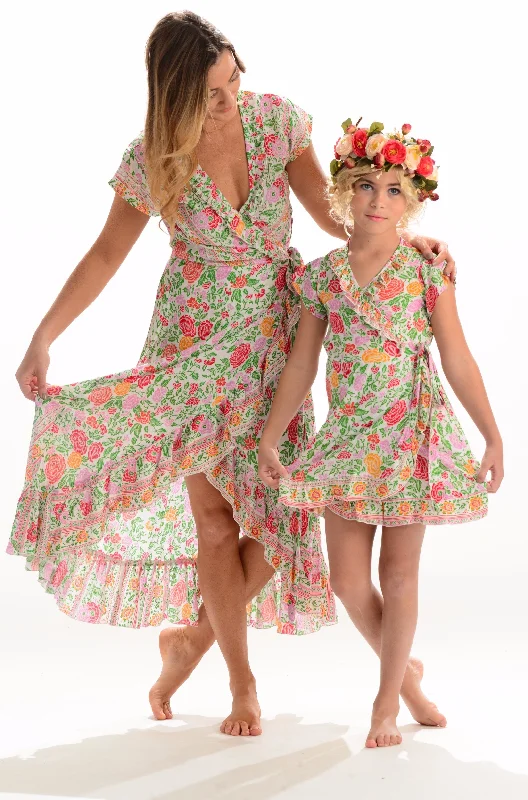 Girls Voyager Dress / White Rose