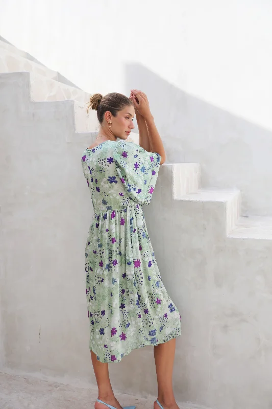 Viamo Midi Dress - Sage